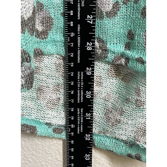 NWT Boutique‎ Aqua Leopard Lightweight Loose Knit Blouse Top Sz M Oversized - Picture 8 of 10